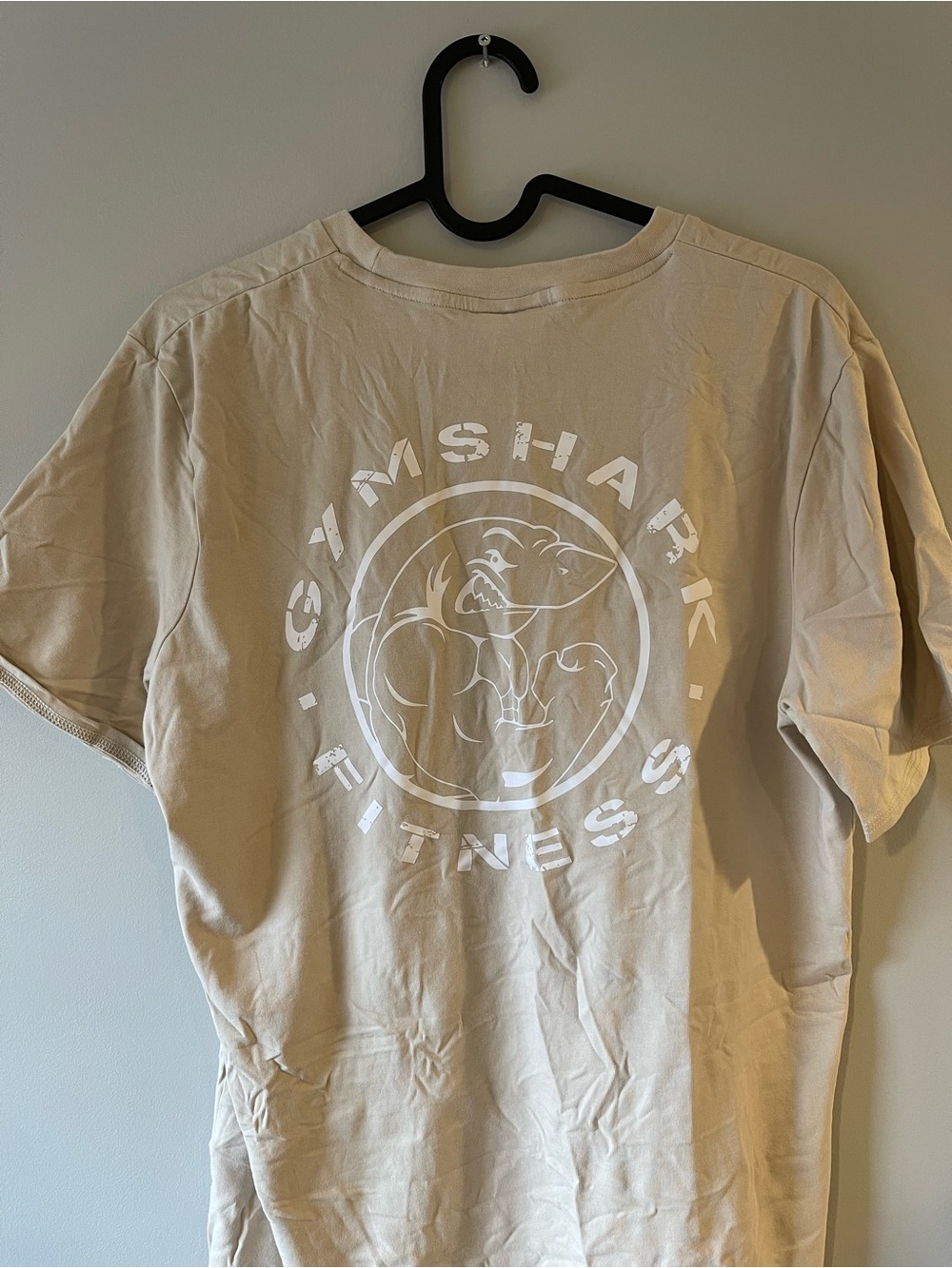 Gymshark Sand Short Sleeve Logo Tee with White Print
